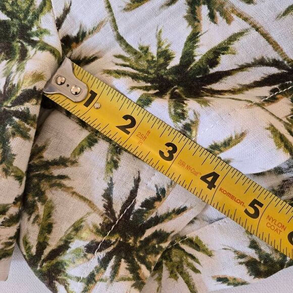 Briggs Womens Palm Tree Print Pull On Linen Blend Comfort Shorts Medium - Picture 9 of 10